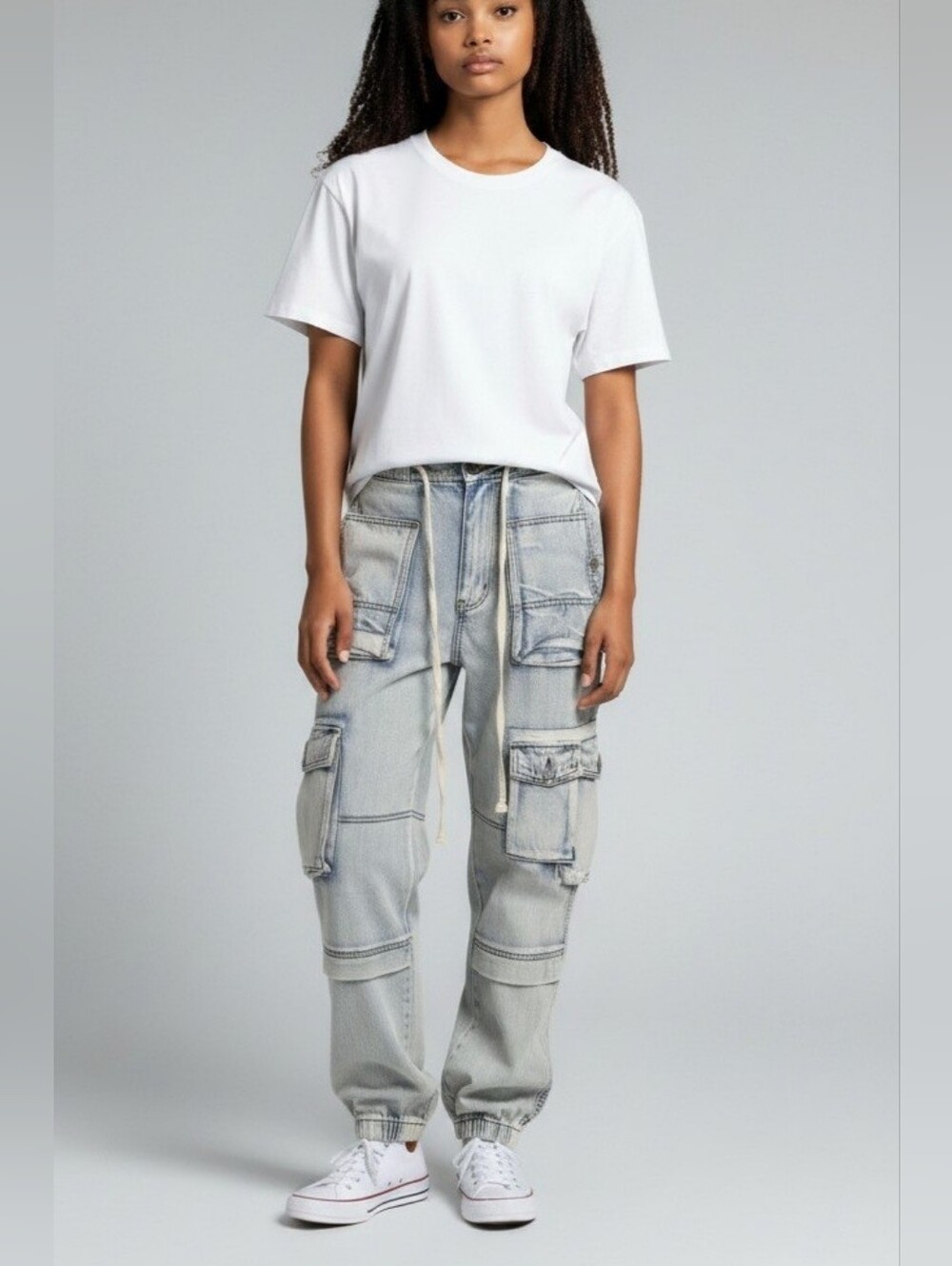 POL Stylish Light Blue Cargo Jeans 🌺 NEW !!